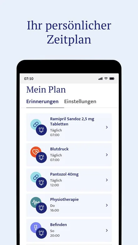 Pillreminder: App-Ansicht aus dem Store